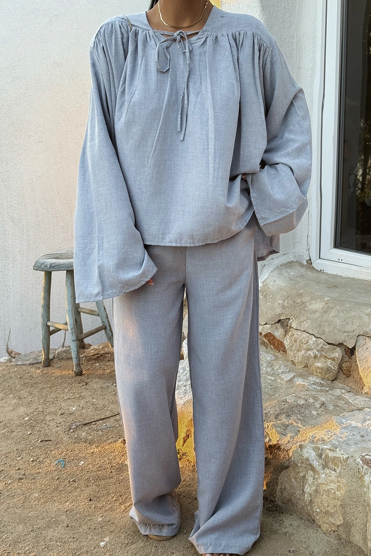 Picture of Blue Long Sleeve Linen Suit