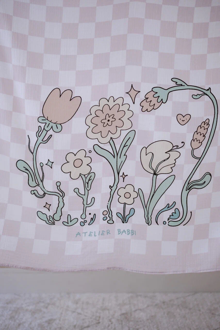 Picture of Çift Katlı Müslin Bebek Örtüsü - Dama