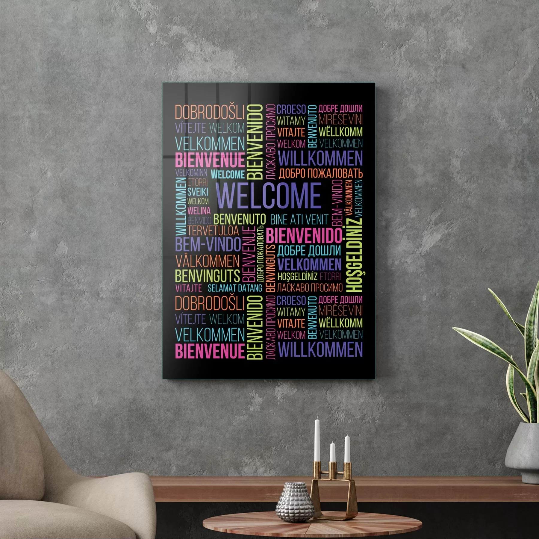 Picture of Decovetro Cam Tablo Ofisinize Özel Welcome 50x70 cm