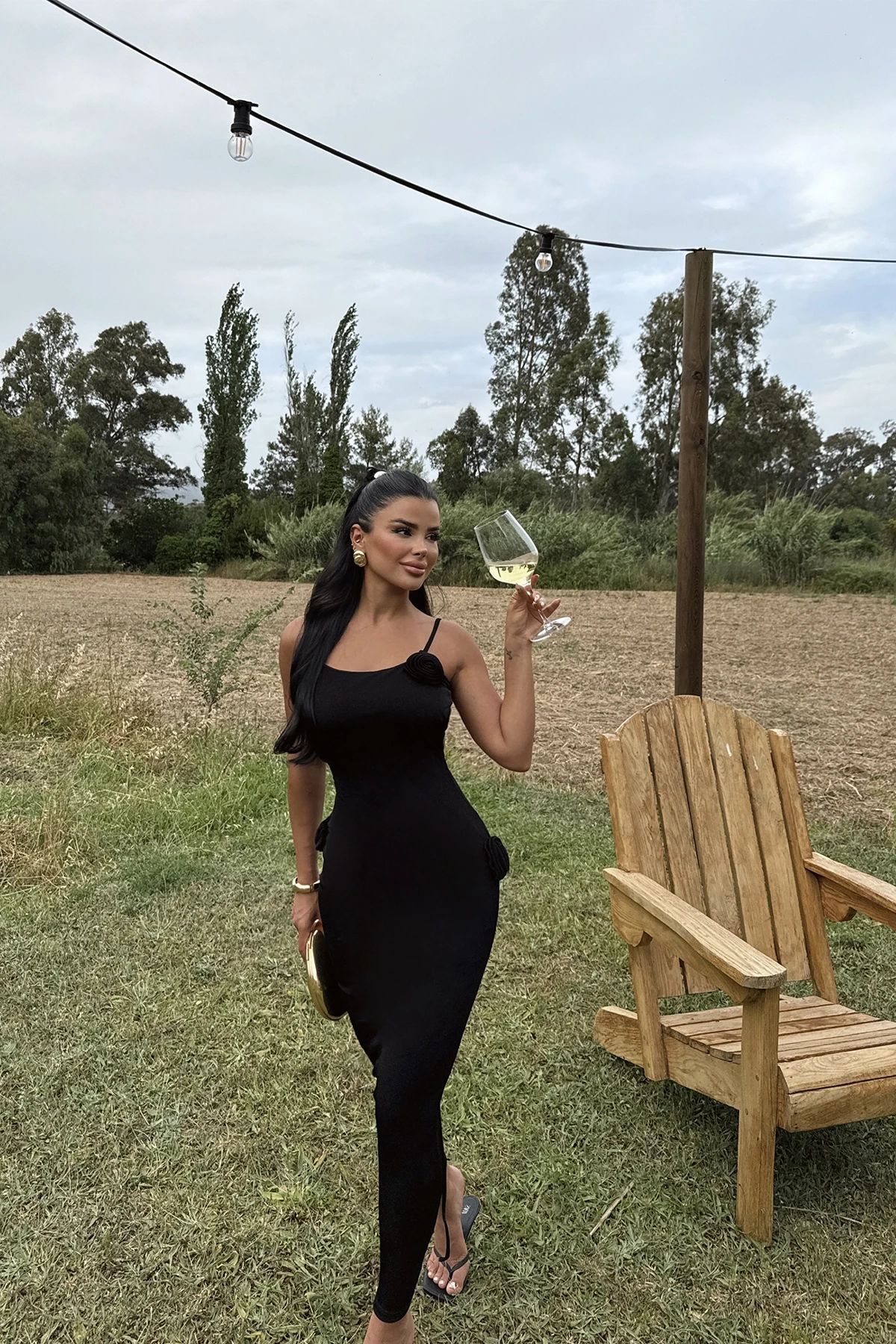 Picture of Black Glory Rose Dress with Rope Detail on the Back