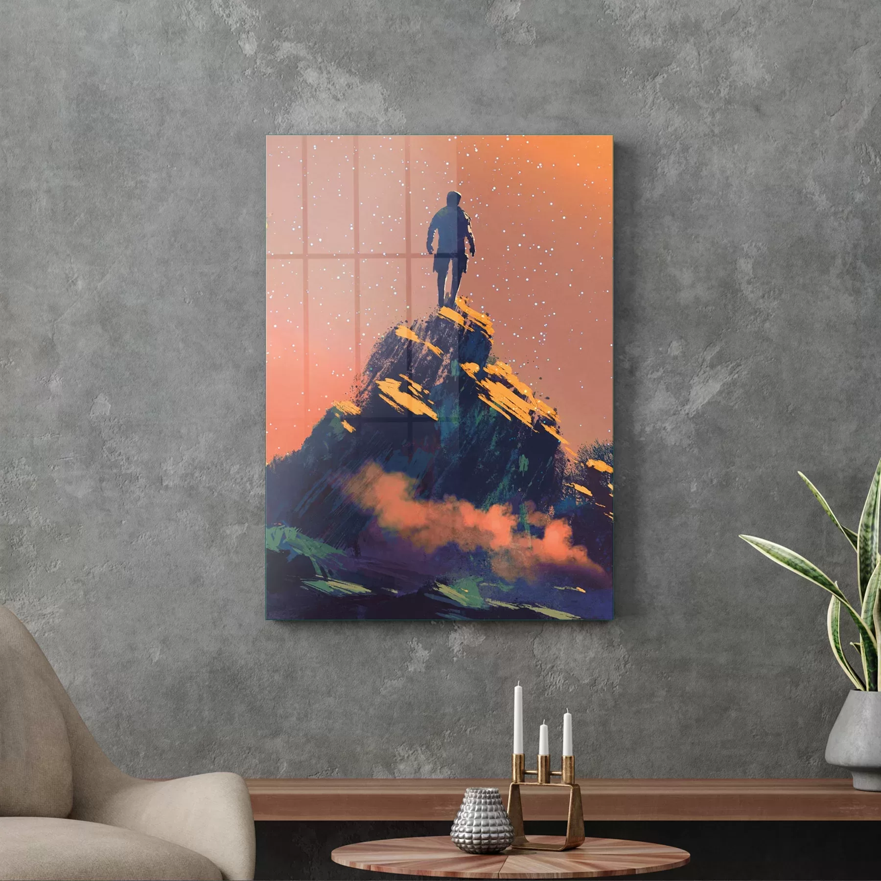 Picture of Decovetro Cam Tablo Sulu Boya Manzara 30x40 cm