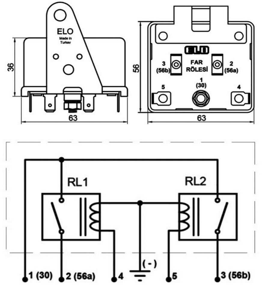 Picture of 12V Elo Far Rölesi Çift Bobinli