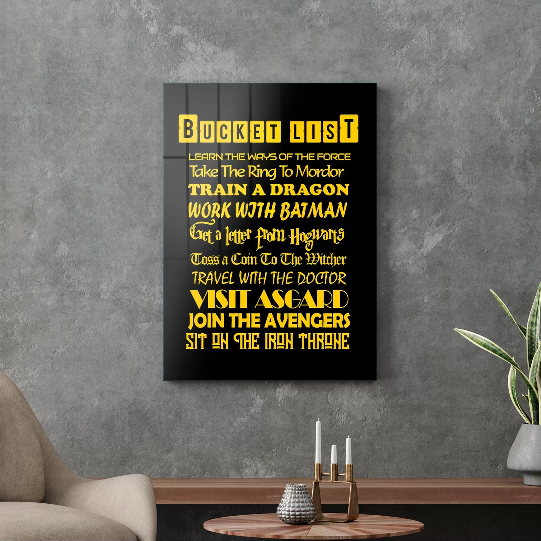 Picture of Decovetro Cam Tablo Bucket List 30x40 cm