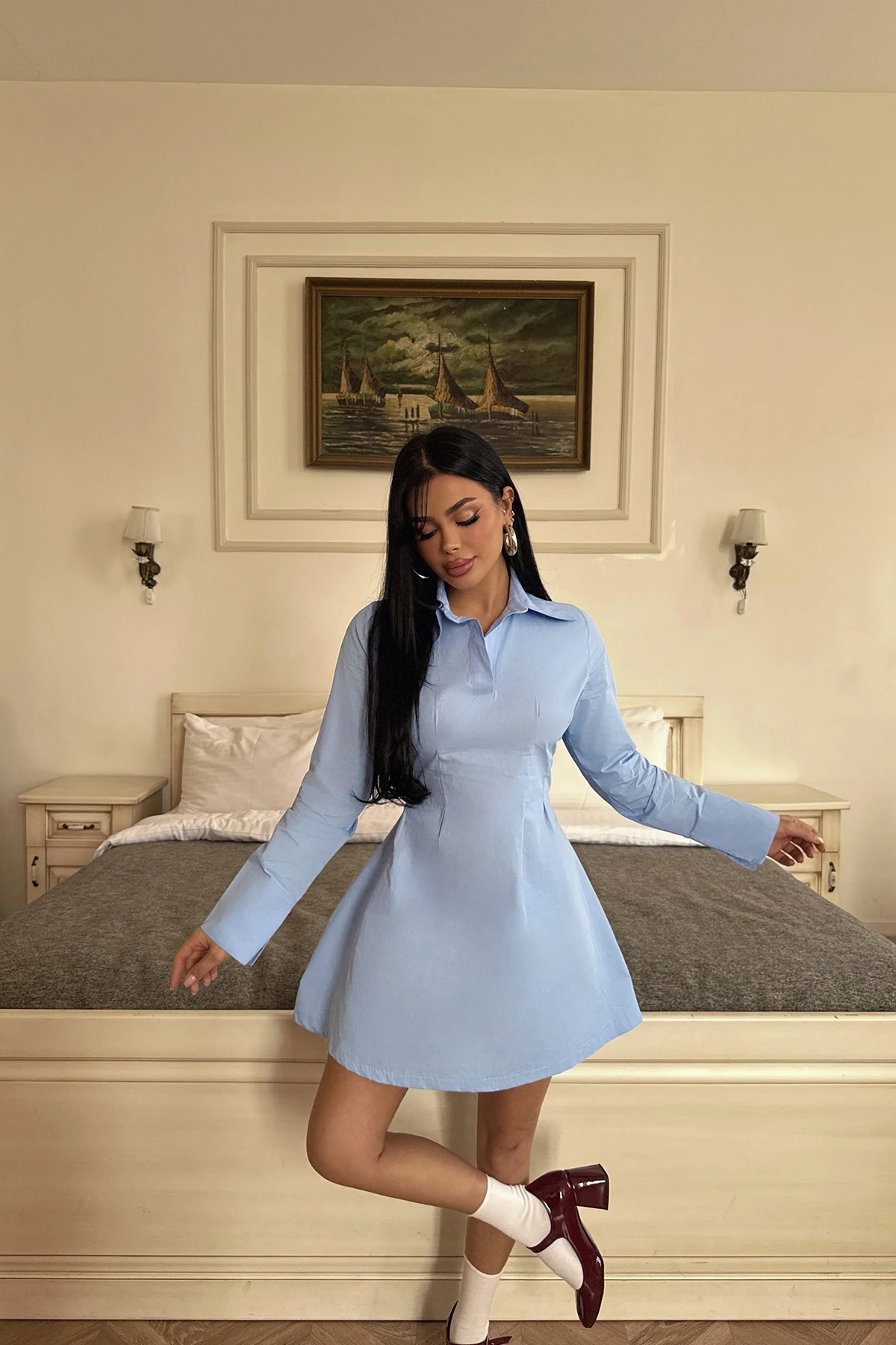 Picture of Blue Herda Flared Dress