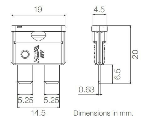 Picture of 5 Adet 7,5 Amper Kahverengi Standart Bıçak Sigorta 7,5A