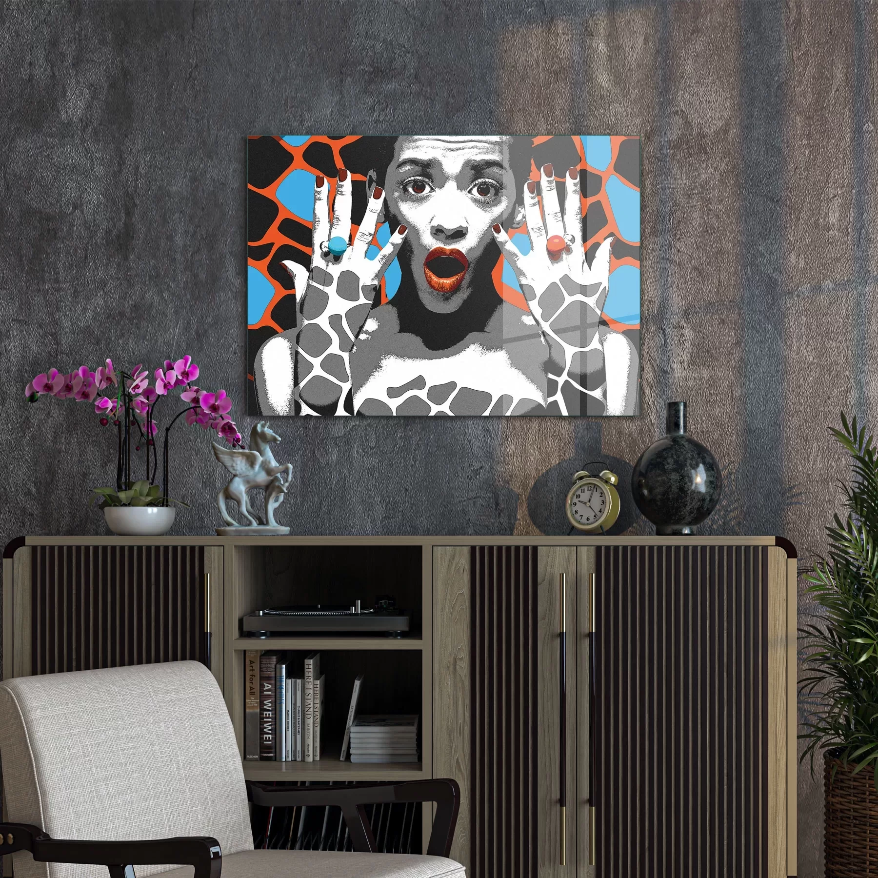 Picture of Decovetro Cam Tablo New Pop Art African Woman Style 70x100 cm