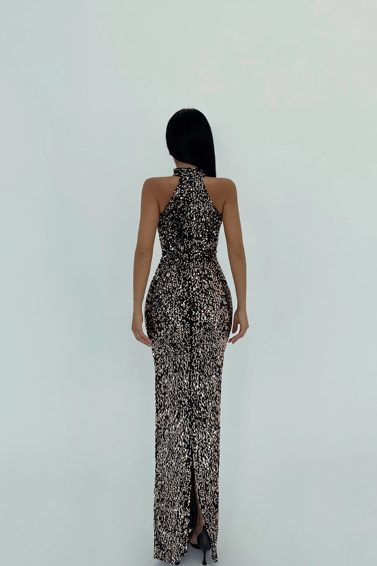 Picture of Rose Sequin Detail Long Dress