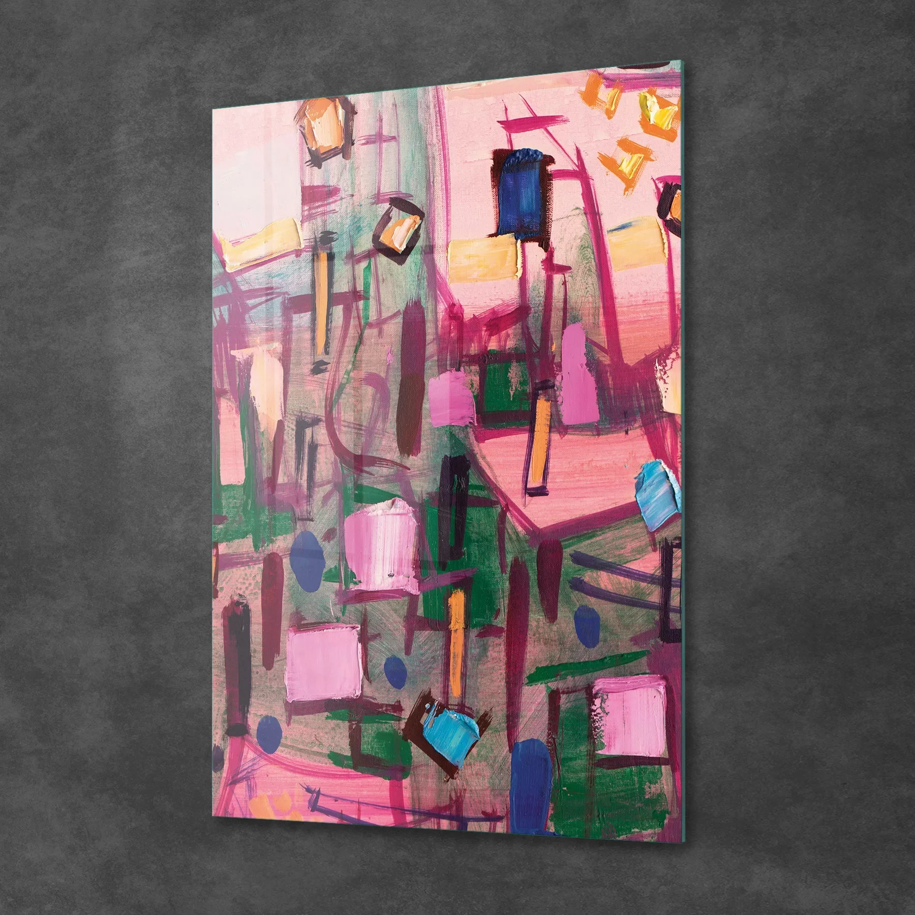 Picture of Decovetro Cam Tablo Yağlı Boya Soyut 70x100 cm