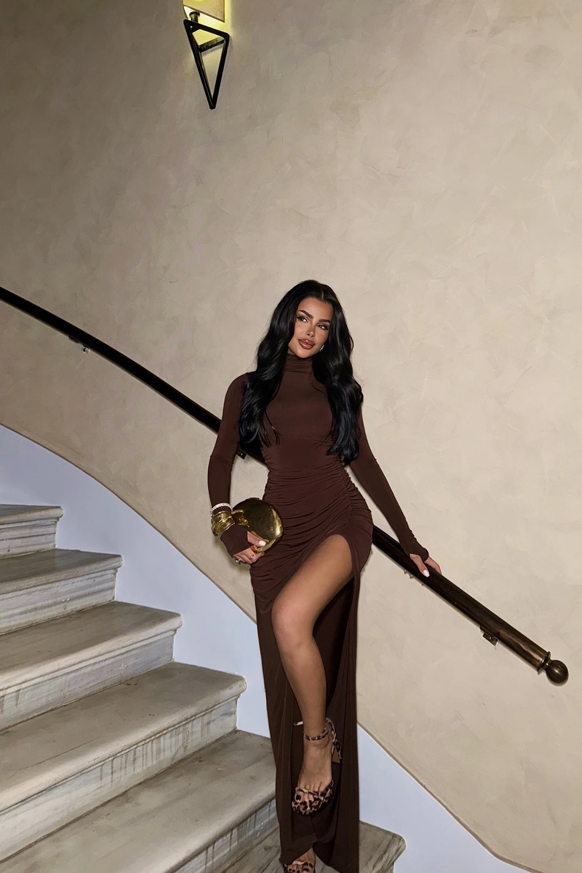 Picture of Brown Long Sleeve Dress