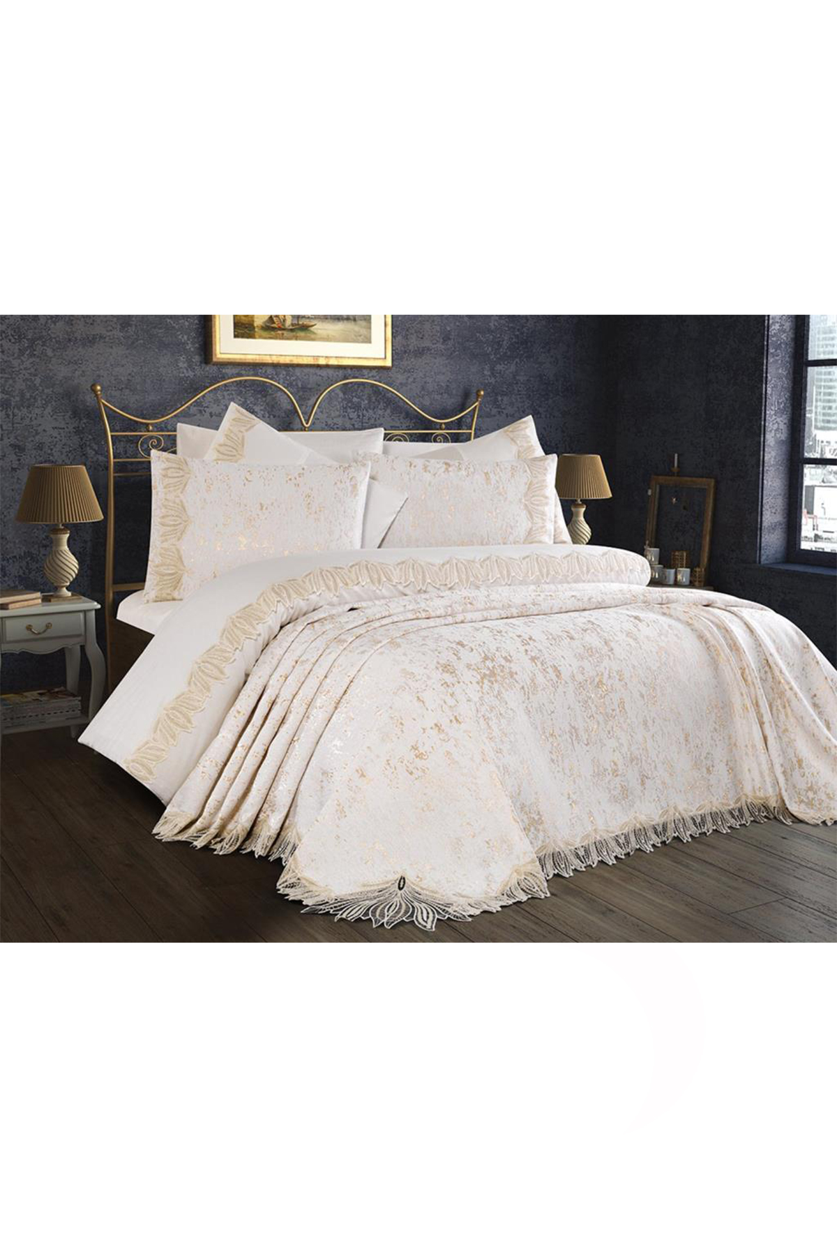 Picture of Çeyiz Diyarı Zuma Gelin Seti 7 Parça Krem Cappucino