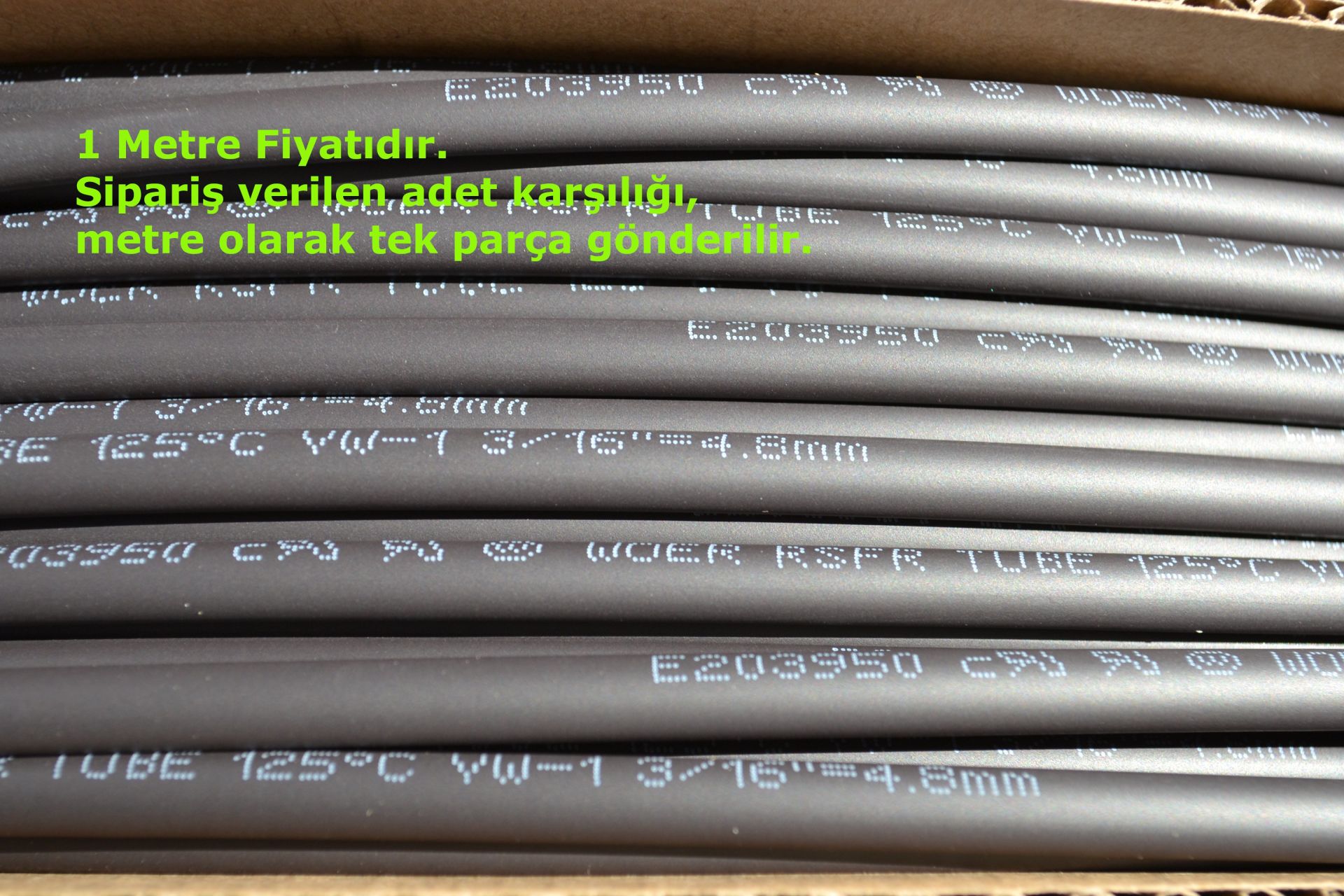 Picture of 4,8mm Siyah Isı İle Daralan Makaron Kablo Izolasyon