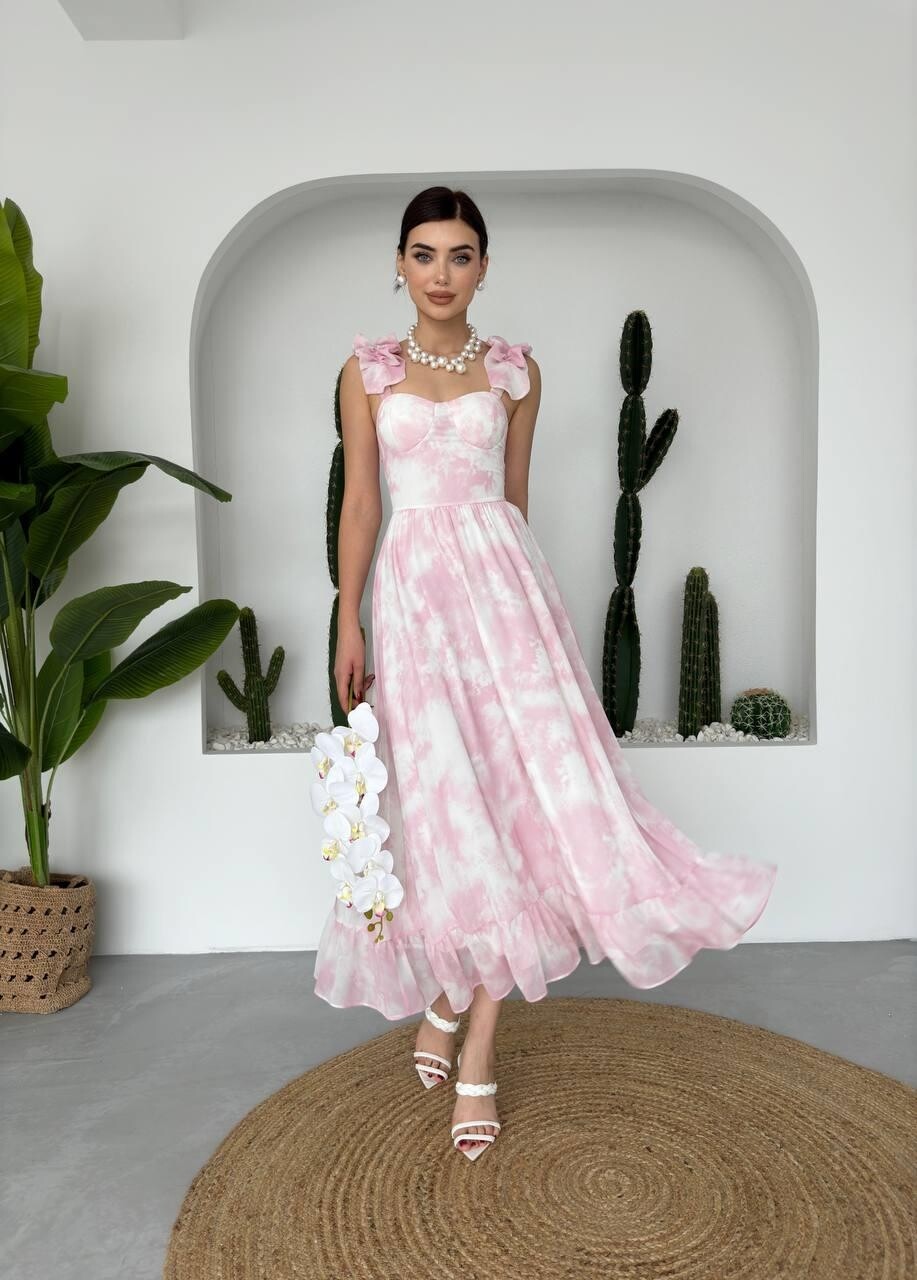 Picture of Gera İp Askı Büzgülü Elbise