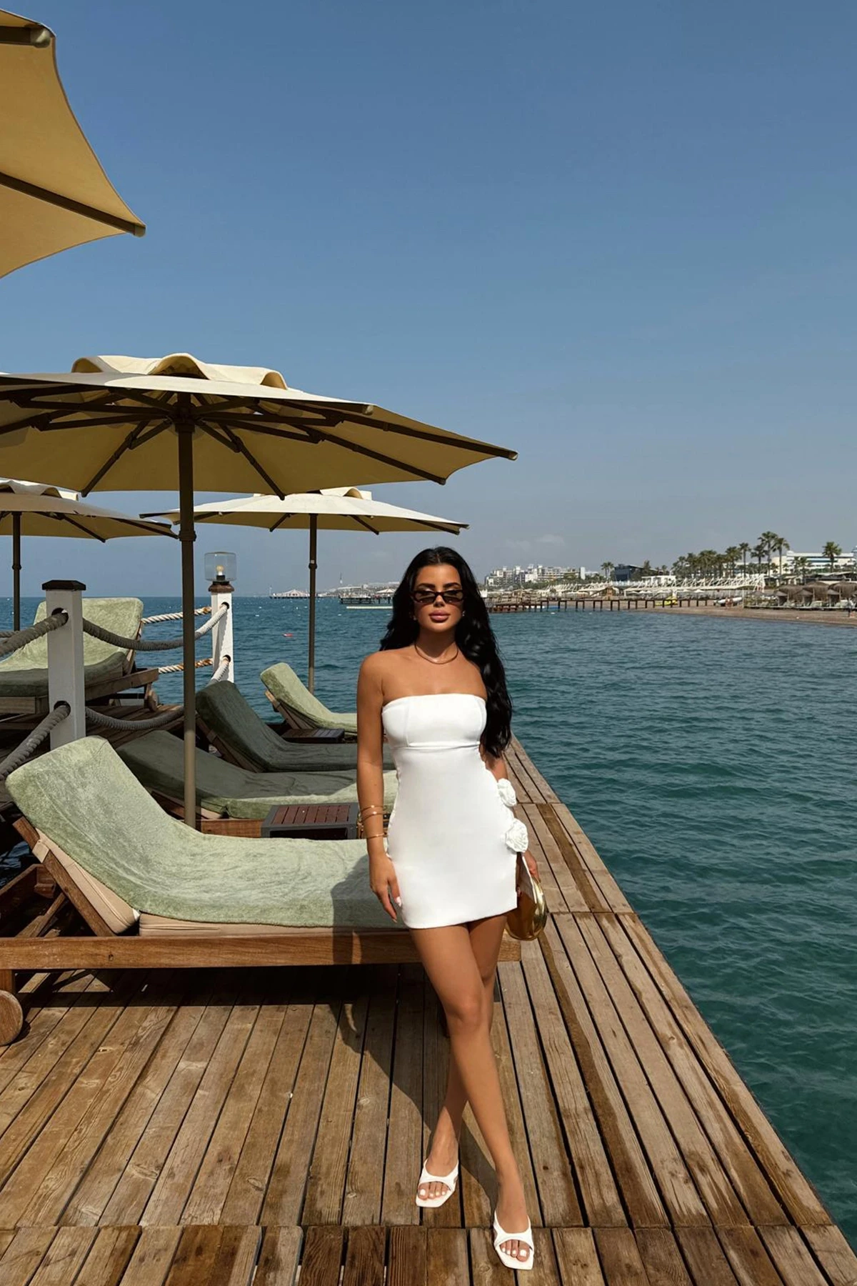 Picture of White Rose Detail Mini Dress