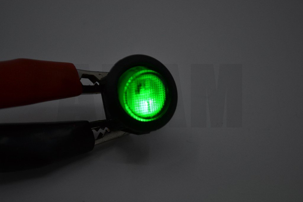 Picture of Yuvarlak Yeşil Camlı Elektrik Anahtarı 1-0 Işıklı Rocker 12V