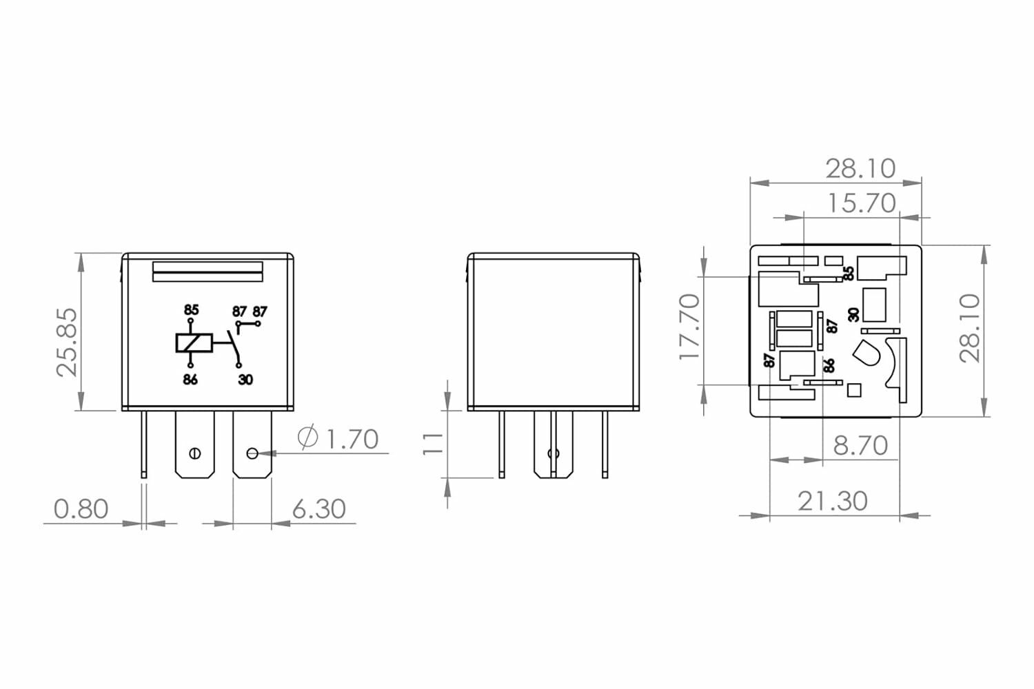 Picture of 12V 30A Mini Röle 5 Fişli Bosch 0986AH0251