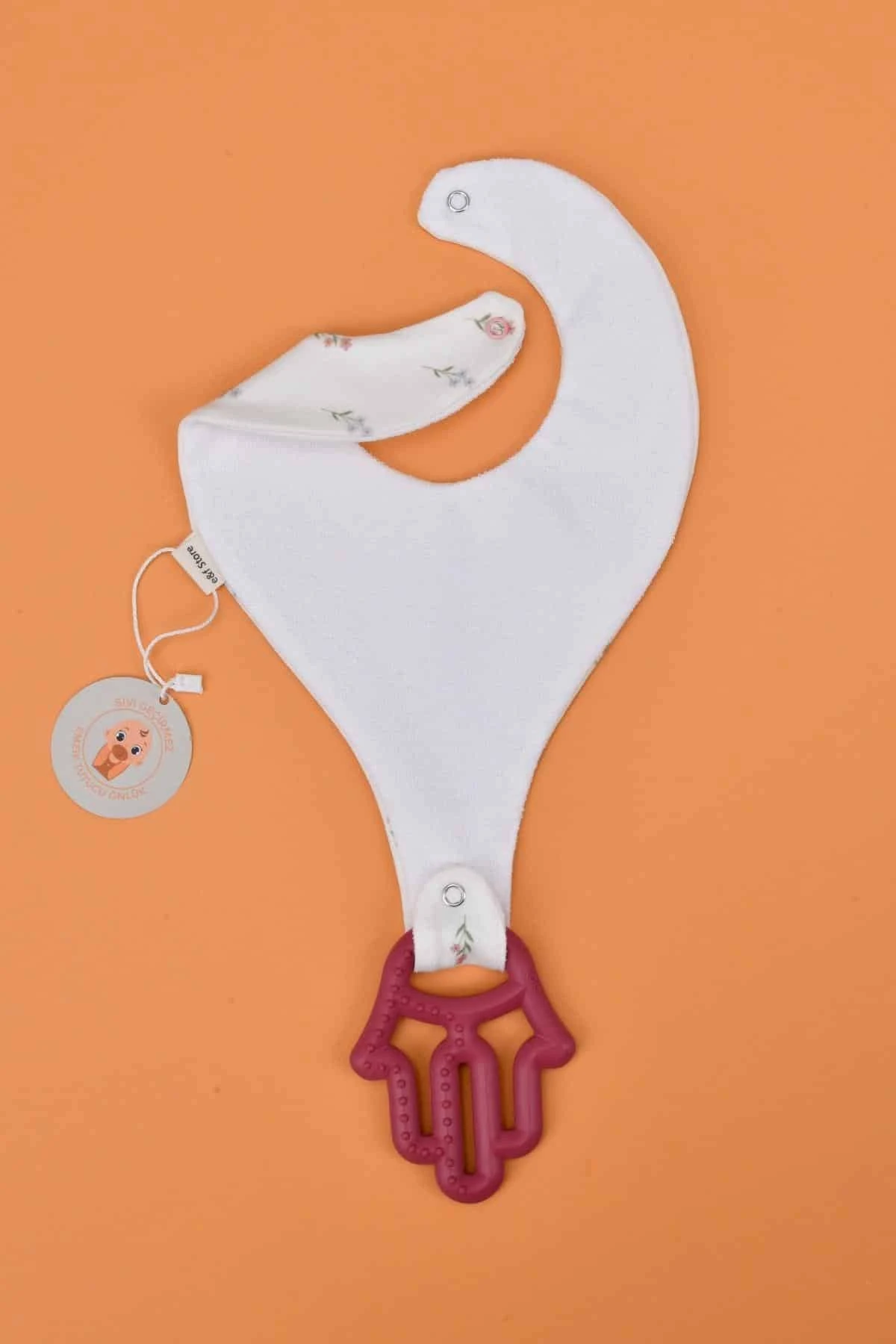 Picture of İkinci Şans - Sıvı Geçirmez Emzik Tutucu Mama Önlüğü - Çiçekler