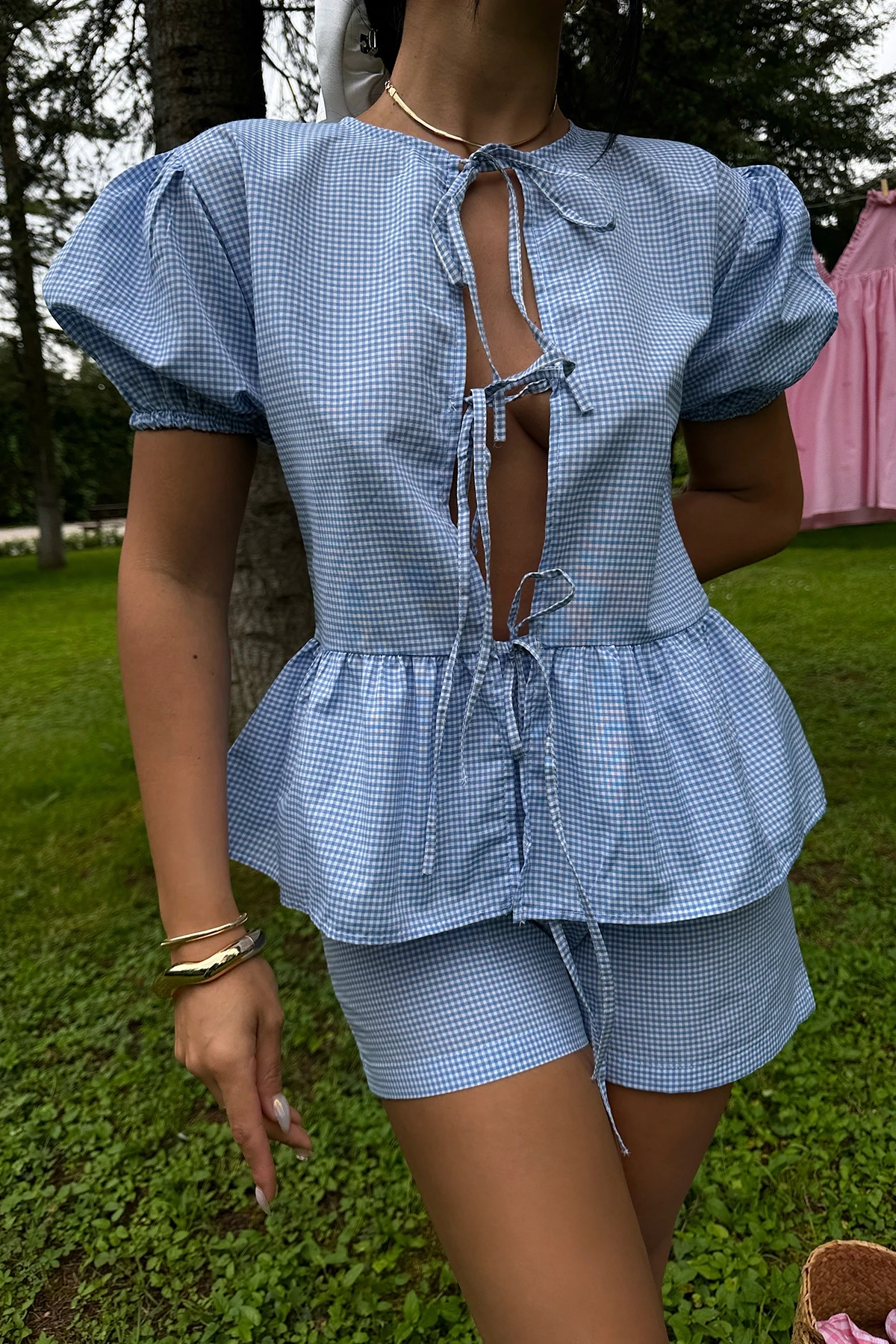 Picture of Blue Laura Gingham Double Suit