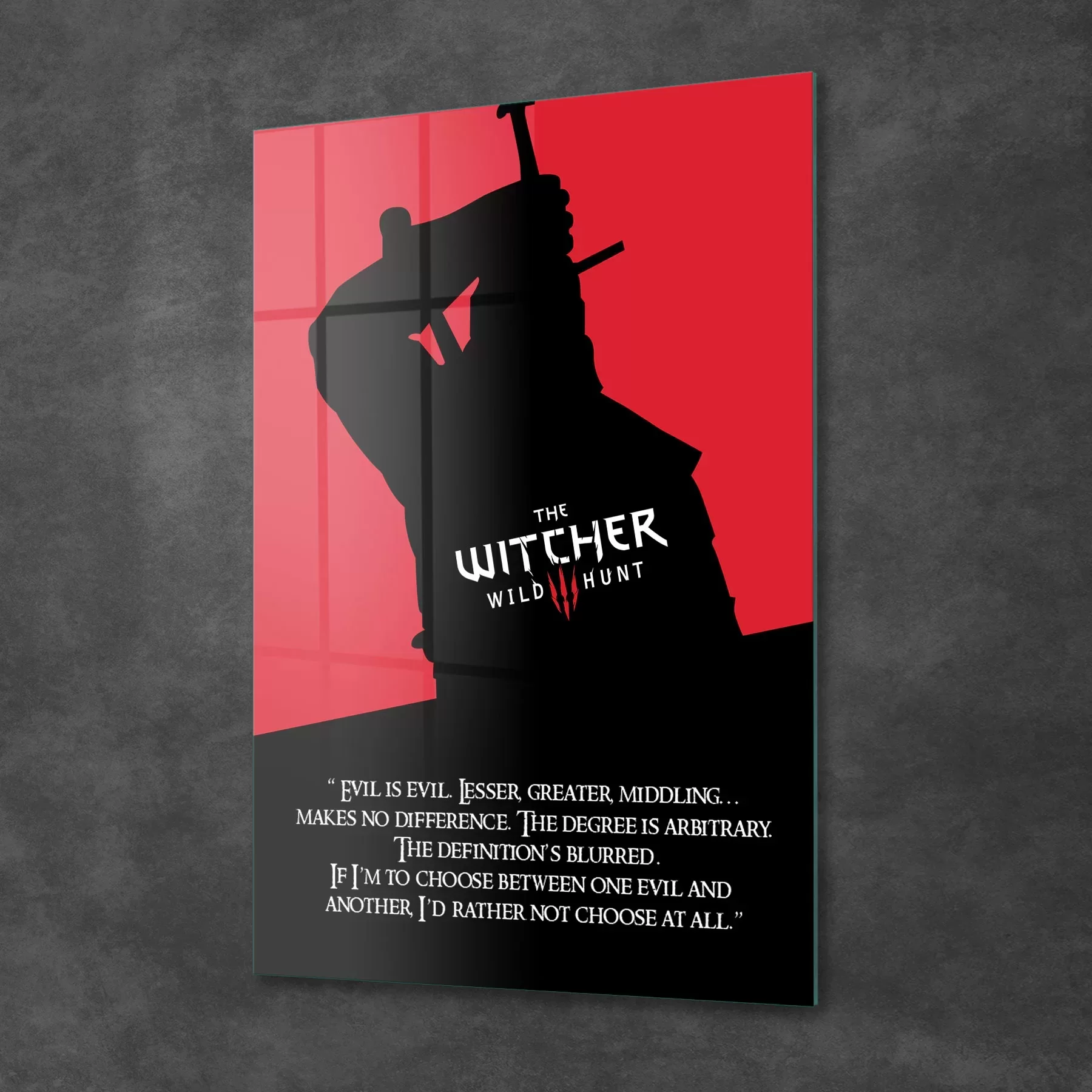 Picture of Decovetro Cam Tablo Witcher Evil is Evil 70x100 cm