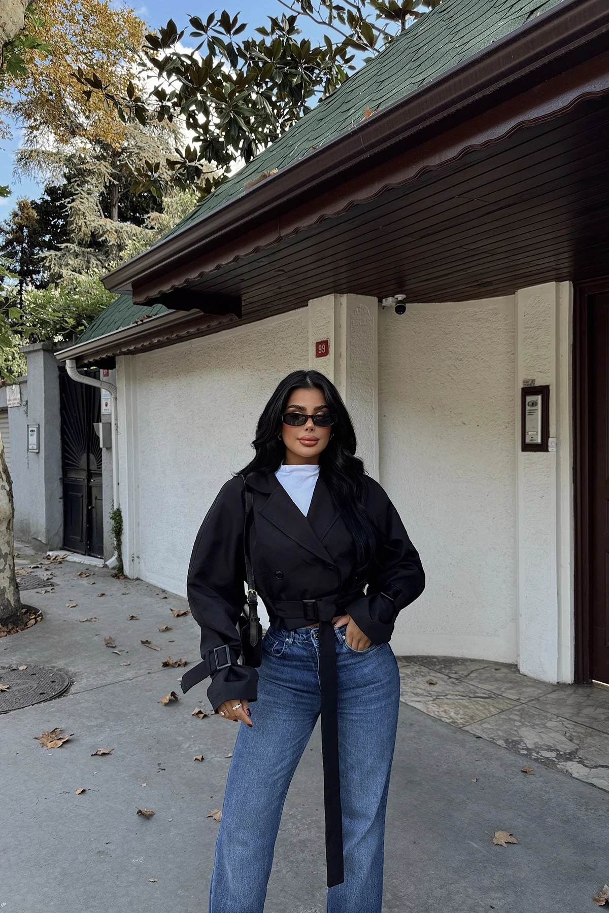 Picture of Black Double Breasted Collar Jacket