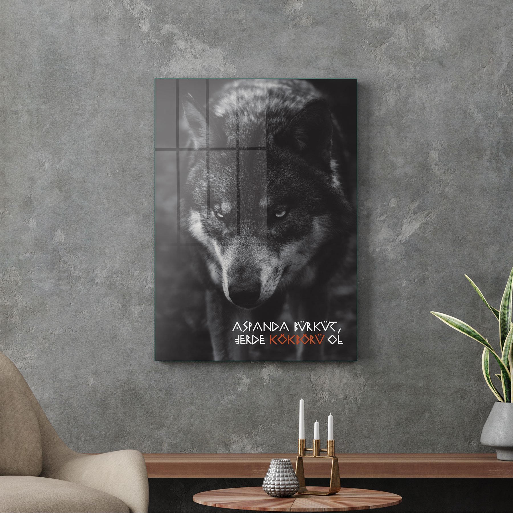 Picture of Decovetro Cam Tablo Kökbörü Temalı 50x70 cm