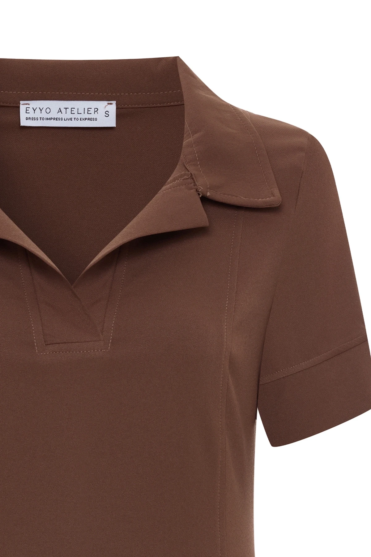 Picture of Brown Shirt Collar Dress