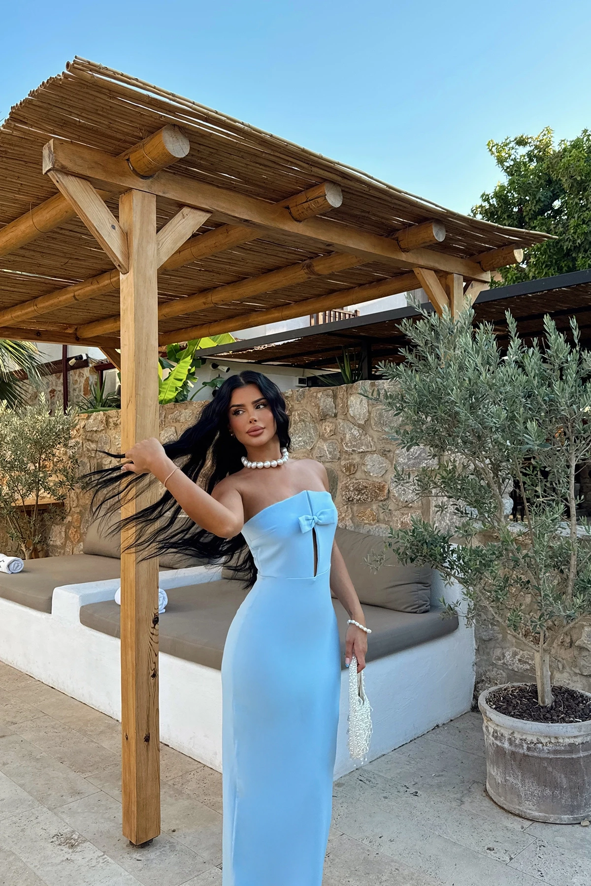 Picture of Blue Strapless Dress