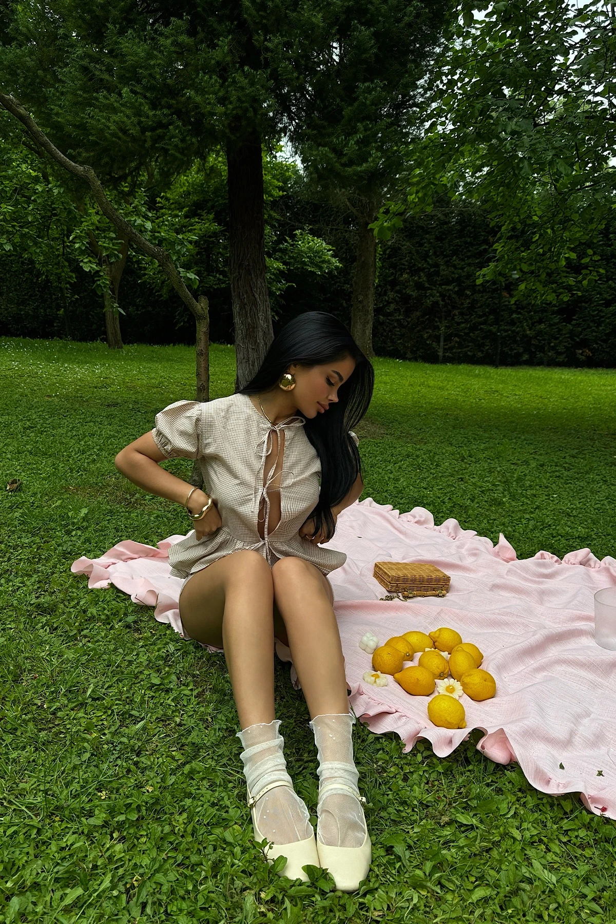 Picture of Beige Laura Gingham Double Suit