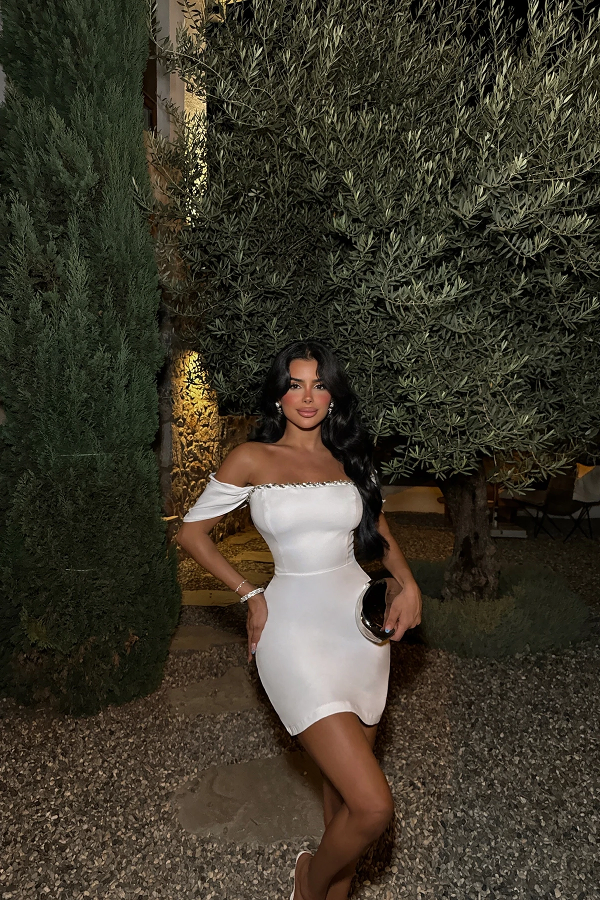 Picture of Paisley White Stone Detailed Mini Dress