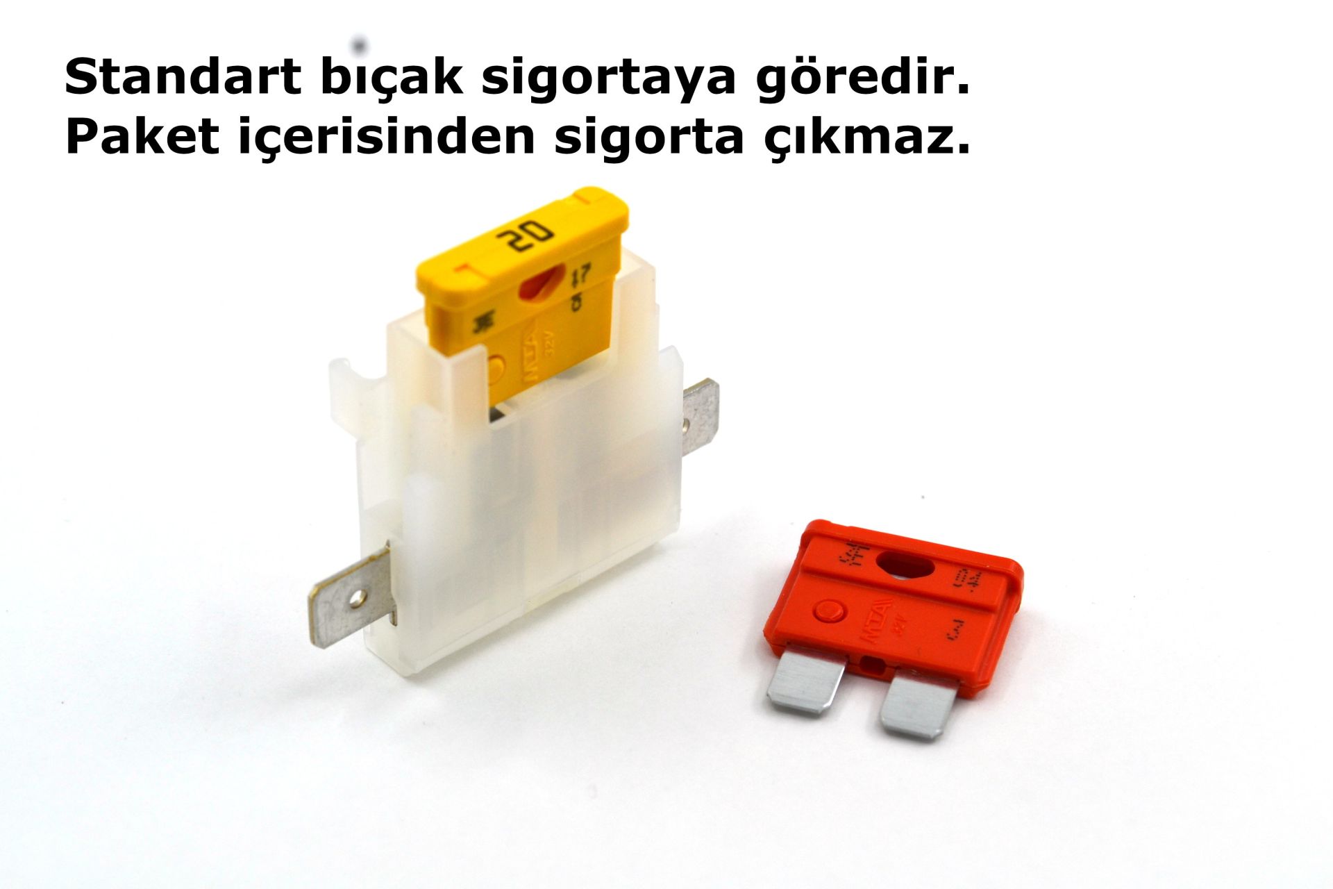 Picture of 10 Adet Standart Bıçak Sigorta Tutucu Soket Fişli Yuva Kutu Geçmeli Beyaz