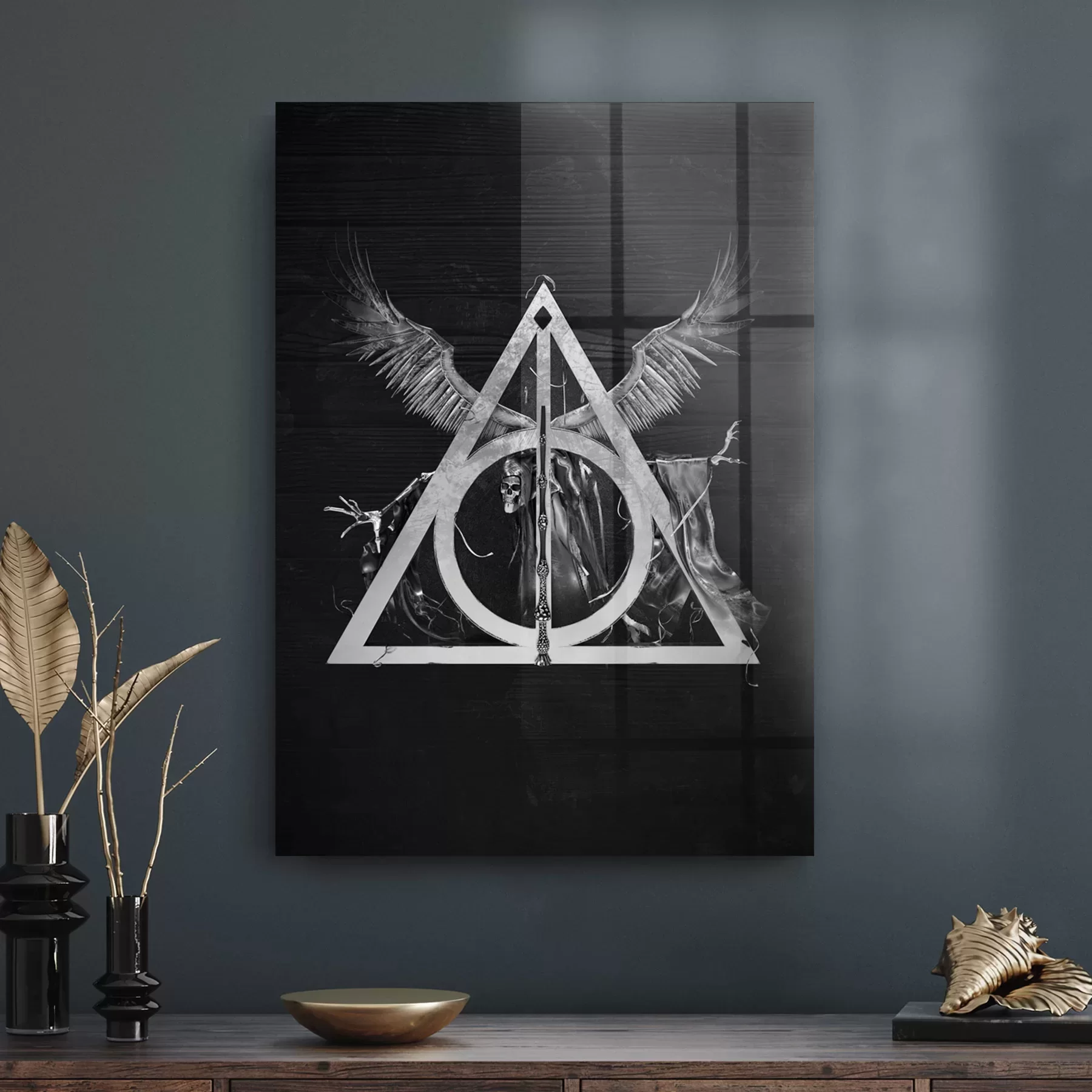 Picture of Decovetro Cam Tablo Harry Potter Ölüm Yadigarları Logo 70x100 cm