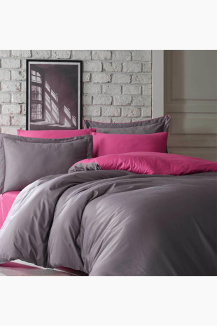Picture of Tuana Pamuk Saten Tek Kişilik Nevresim Takımı Fuşya