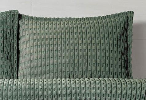 Picture of Merinos Modern Twist 3 Parça Çift Kişilik Battaniye Seti Kutulu 220x240 Haki