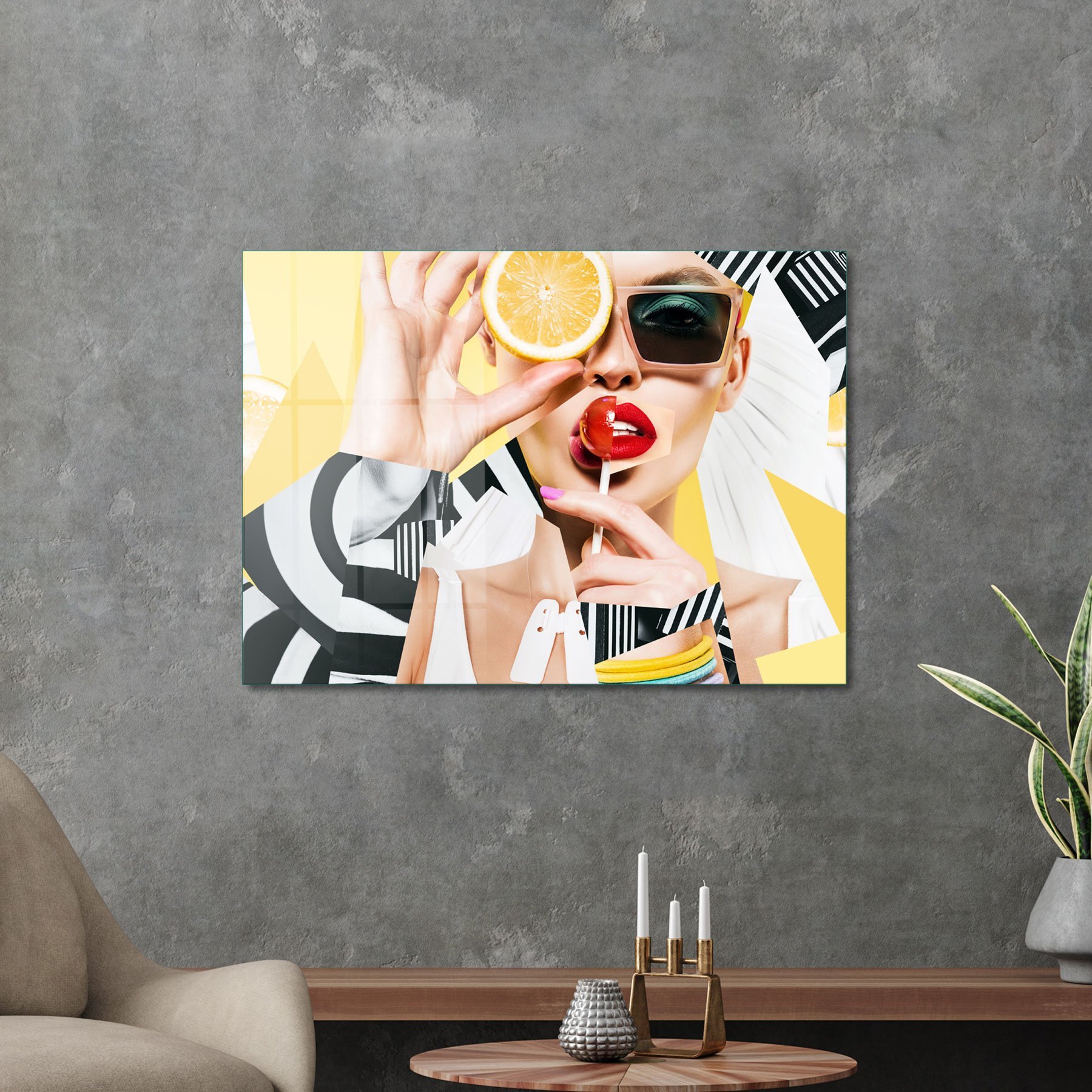 Picture of Decovetro Cam Tablo New Pop Art Woman Candy 30x40 cm