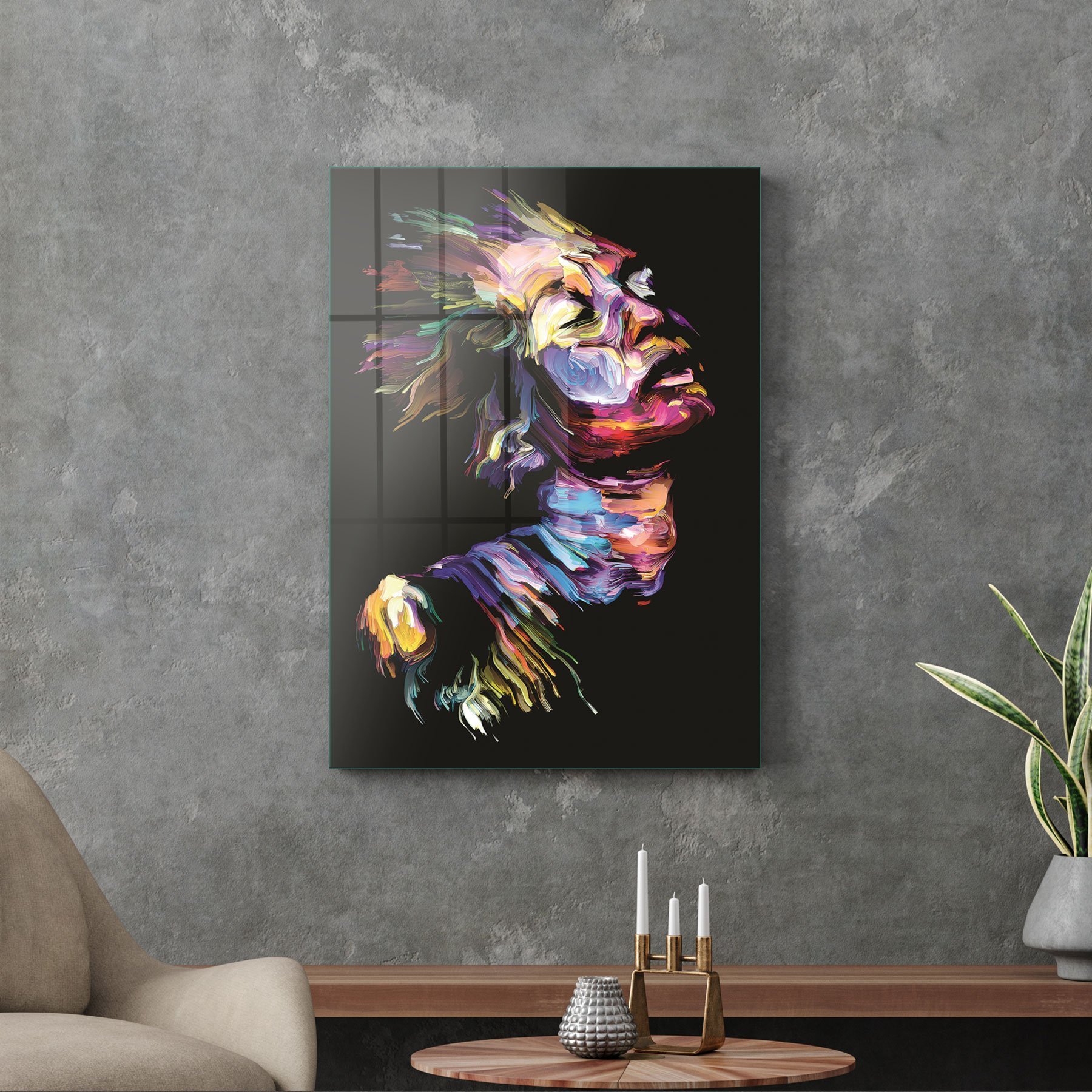 Picture of Decovetro Cam Tablo Abstract Kadın Portresi 70x100 cm