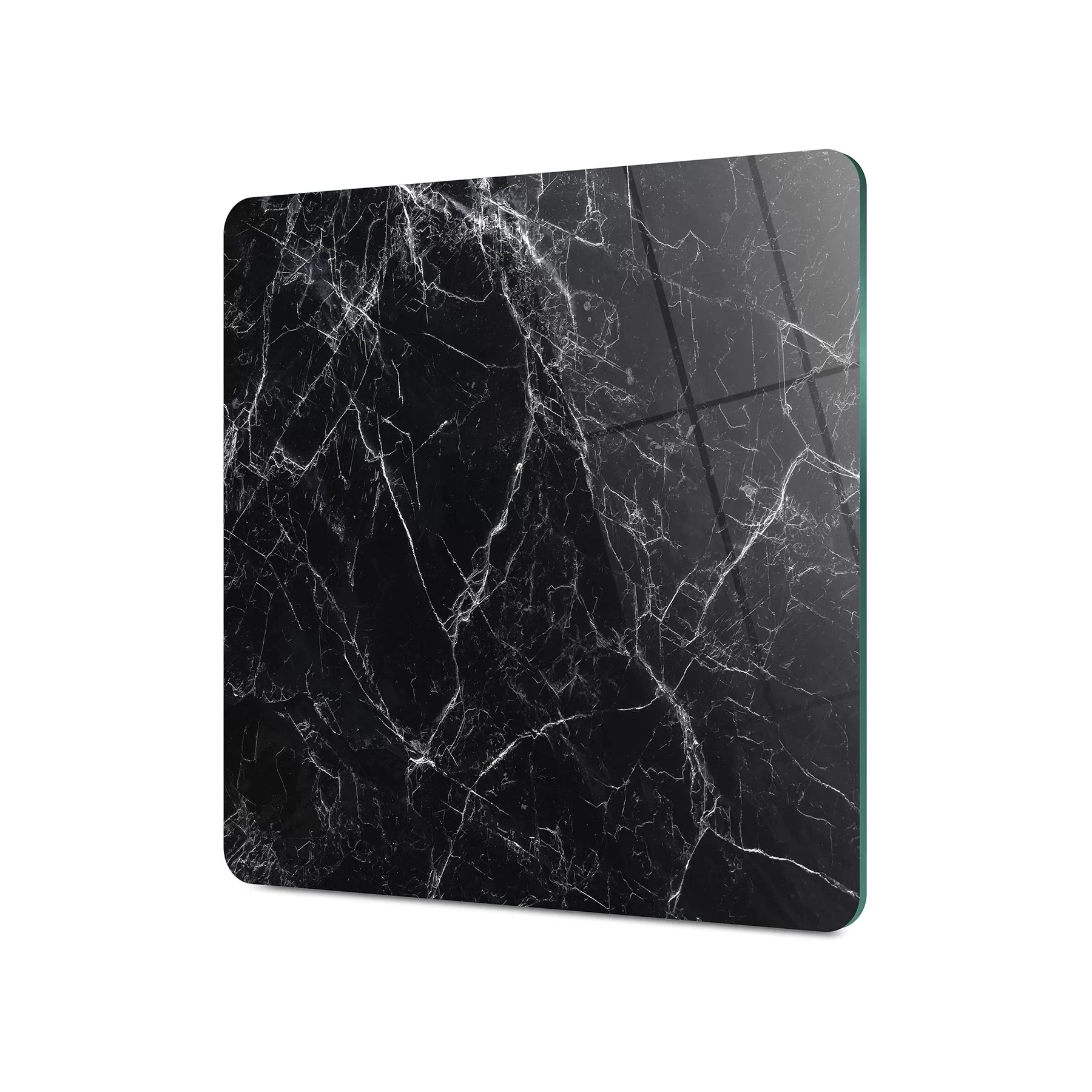 Picture of Decovetro Cam Kesme Tahtası ve Sunumluk Kare Siyah Beyaz Mermer Desenli 30x30 Cm