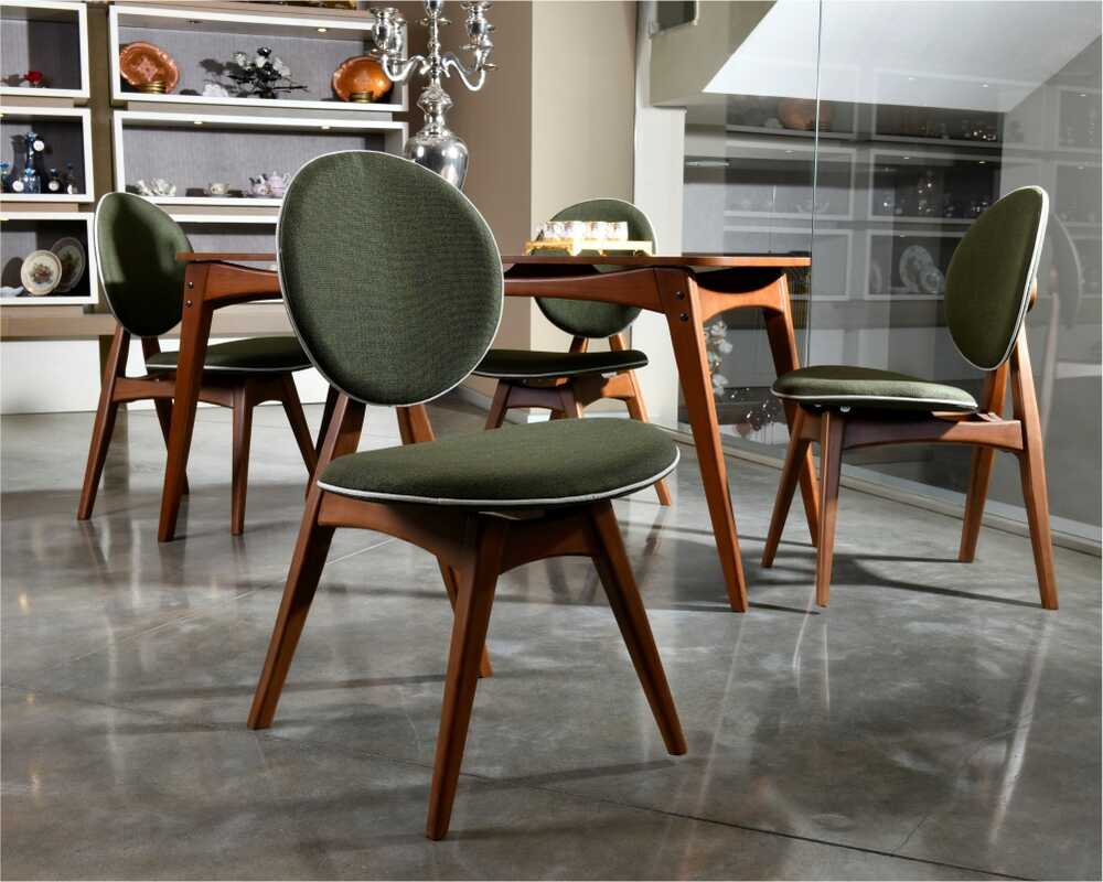 Picture of Touch Haki Yeşil Ahşap Modern Sandalye