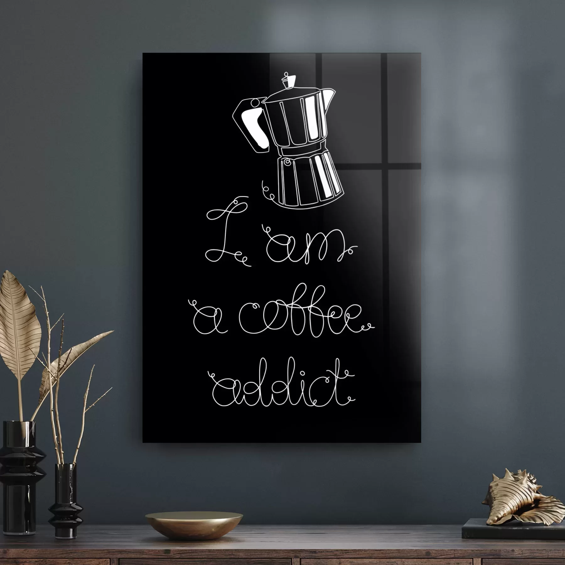 Picture of Decovetro Cam Tablo Coffe Addict 30x40 cm