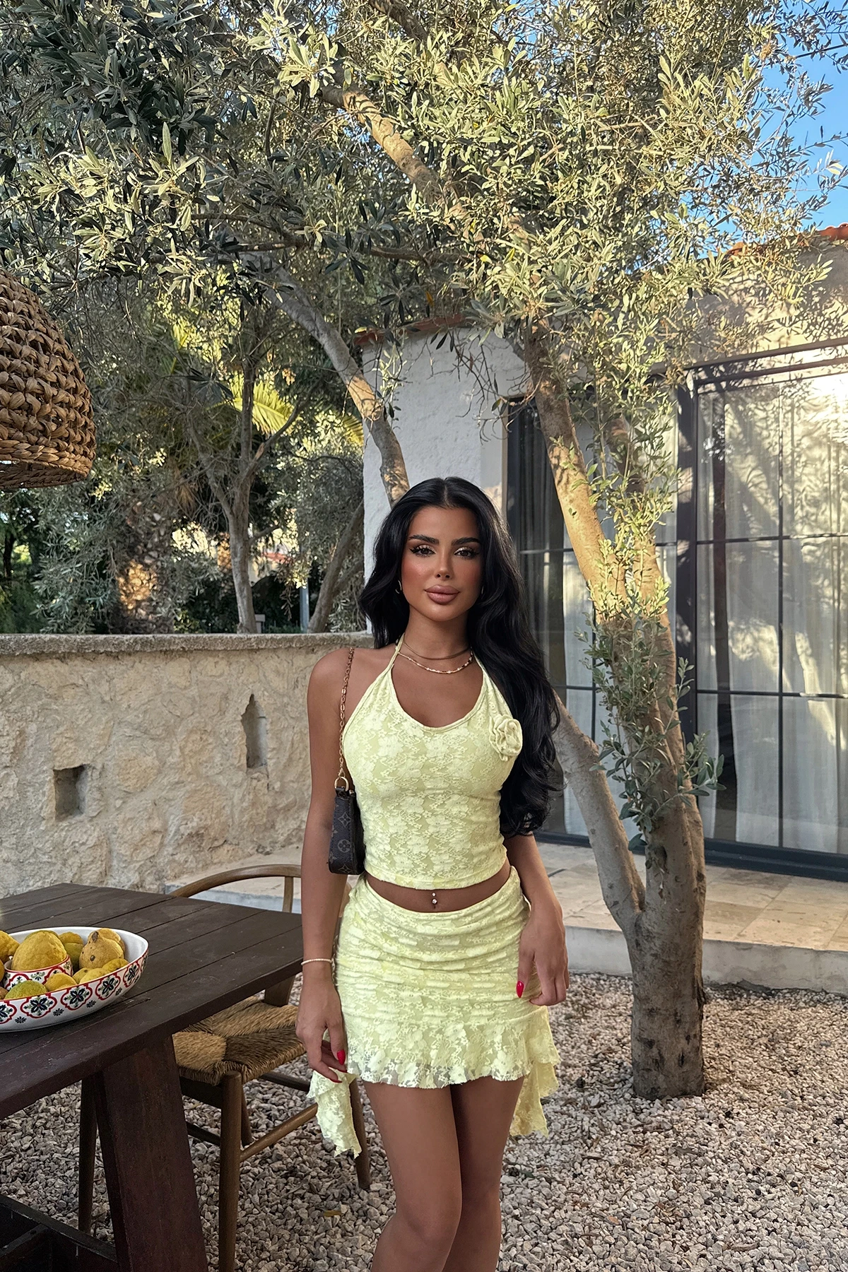 Picture of Yellow Darrel Lace Set