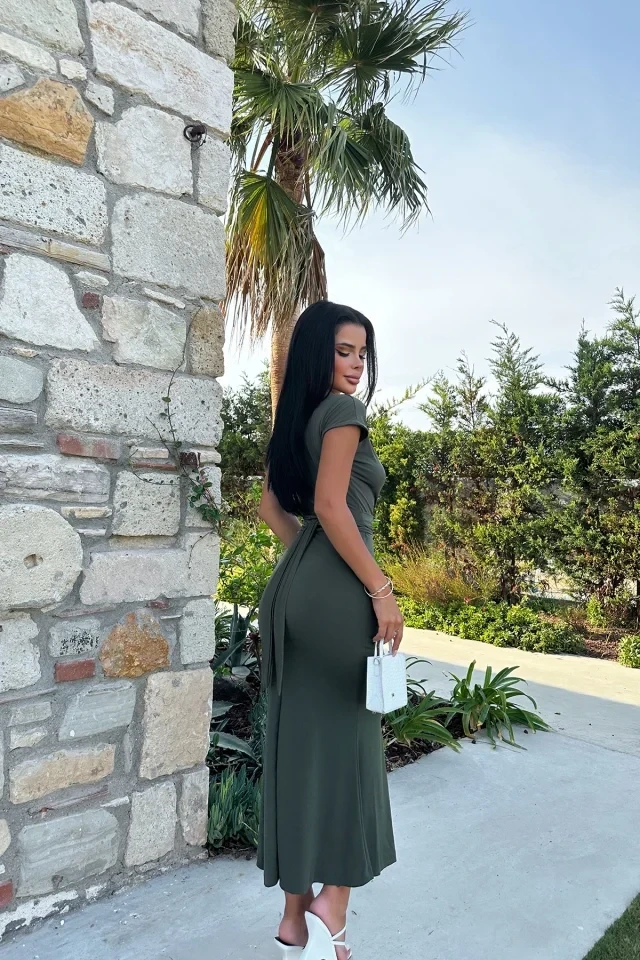 Picture of Khaki Tied Long Dress