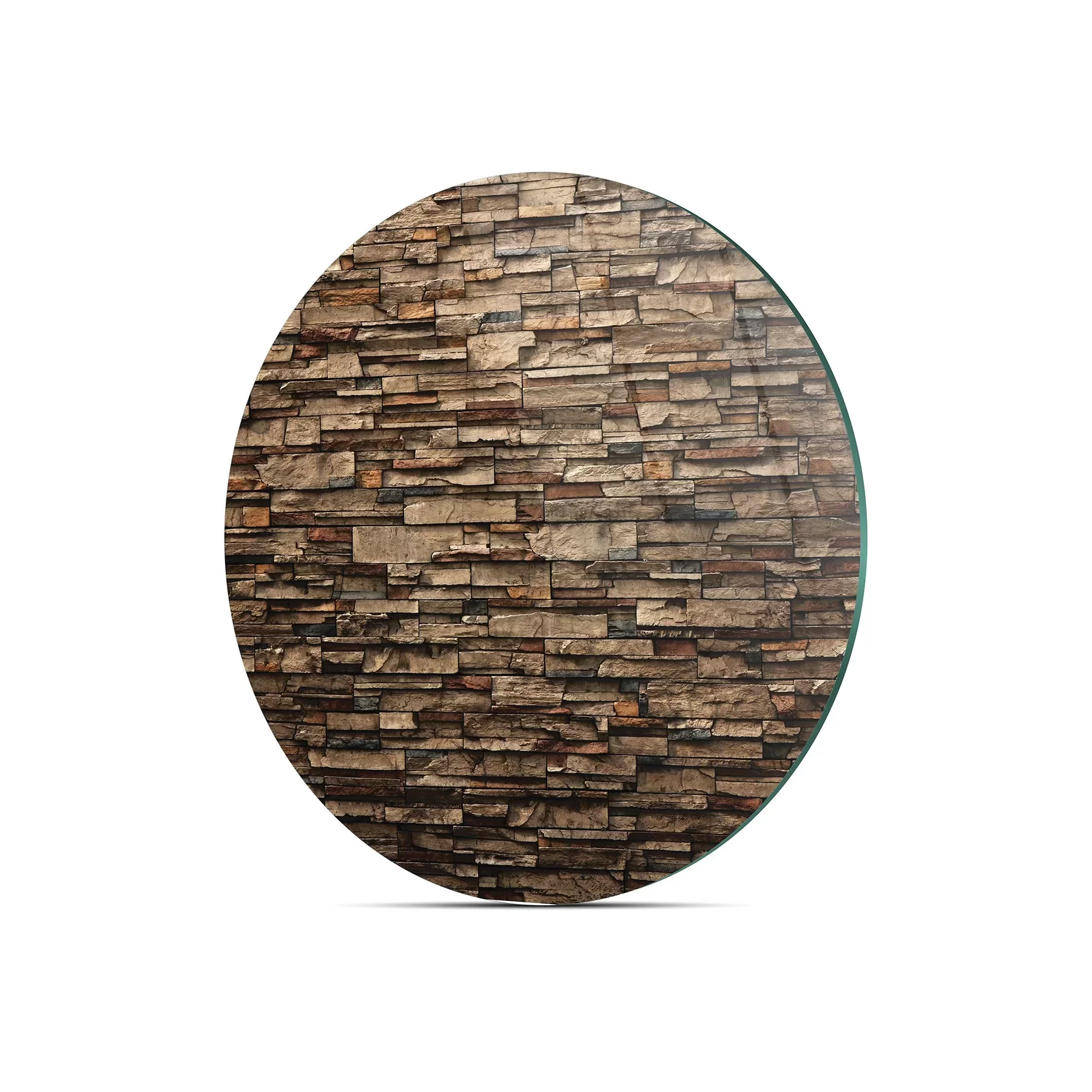 Picture of Decovetro Cam Kesme Tahtası ve Sunumluk Yuvarlak Dekoratif Taş desenli 30x30 Cm