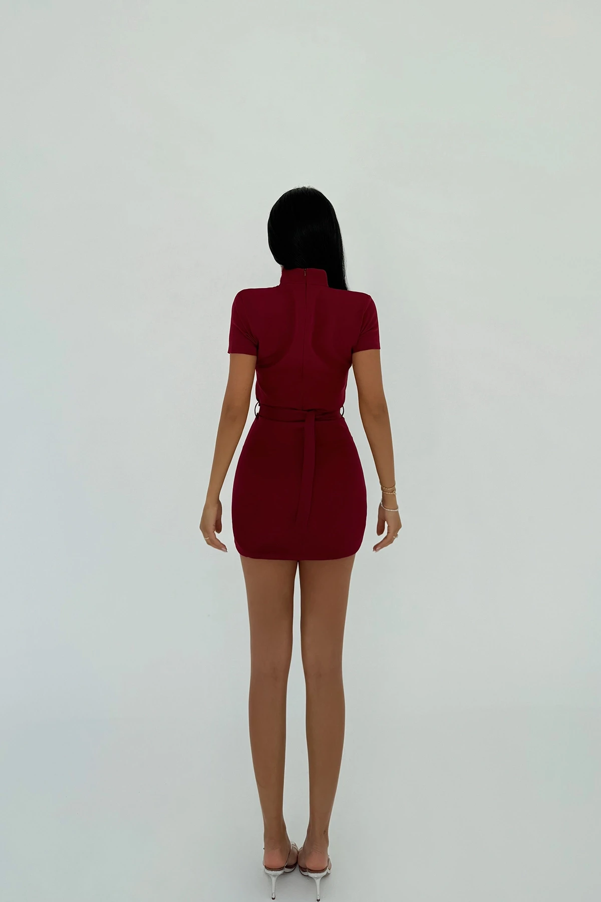 Picture of Burgundy Camilo Belted Dress