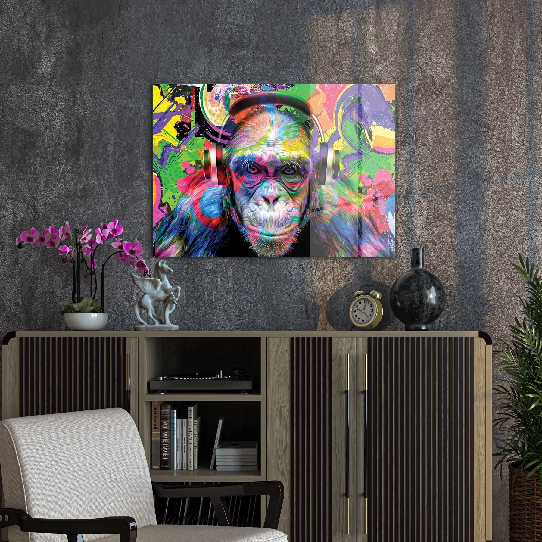 Picture of Decovetro Cam Tablo Pop Art Funny Monkey 70x100 cm