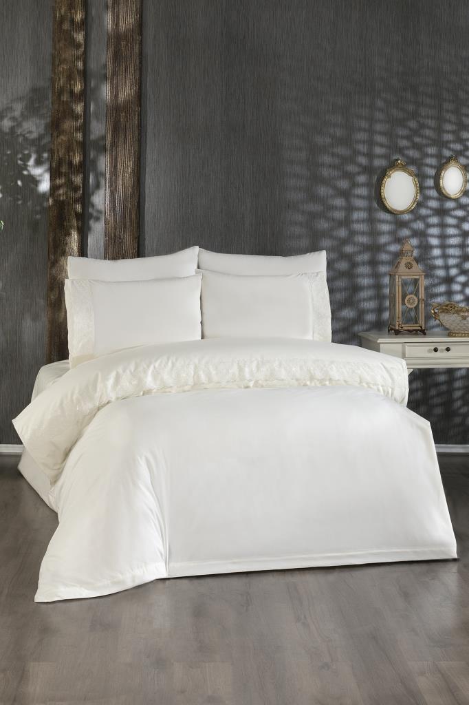 Picture of Fransız Dantelli Perihan Çeyizlik Nevresim Takımı Krem