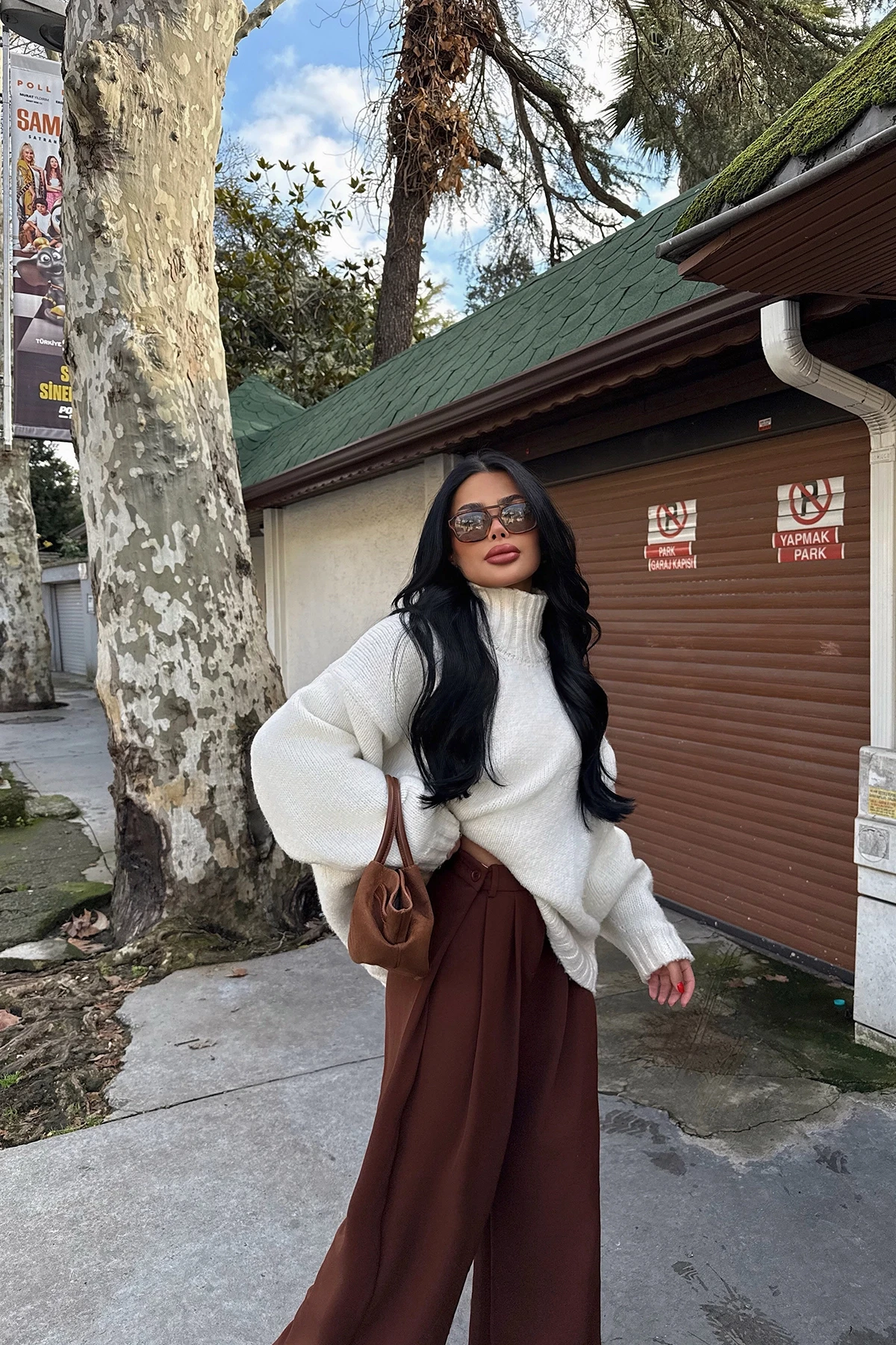 Picture of Brown High Waist Pants