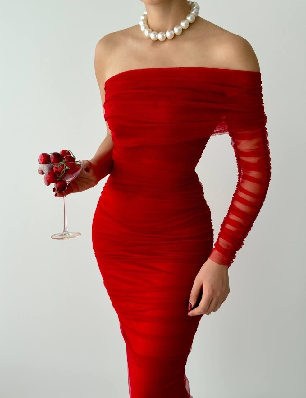 Picture of Polack Tek Omuz Tül Elbise