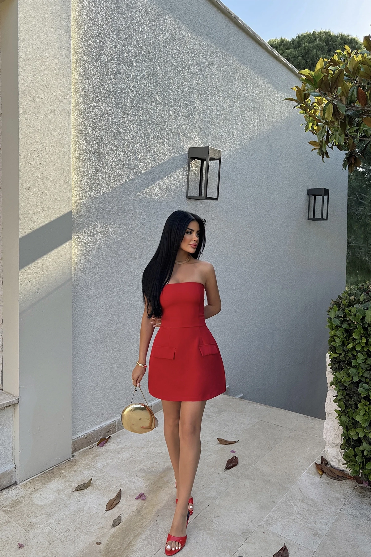 Picture of Red Belinda Strapless Mini Dress