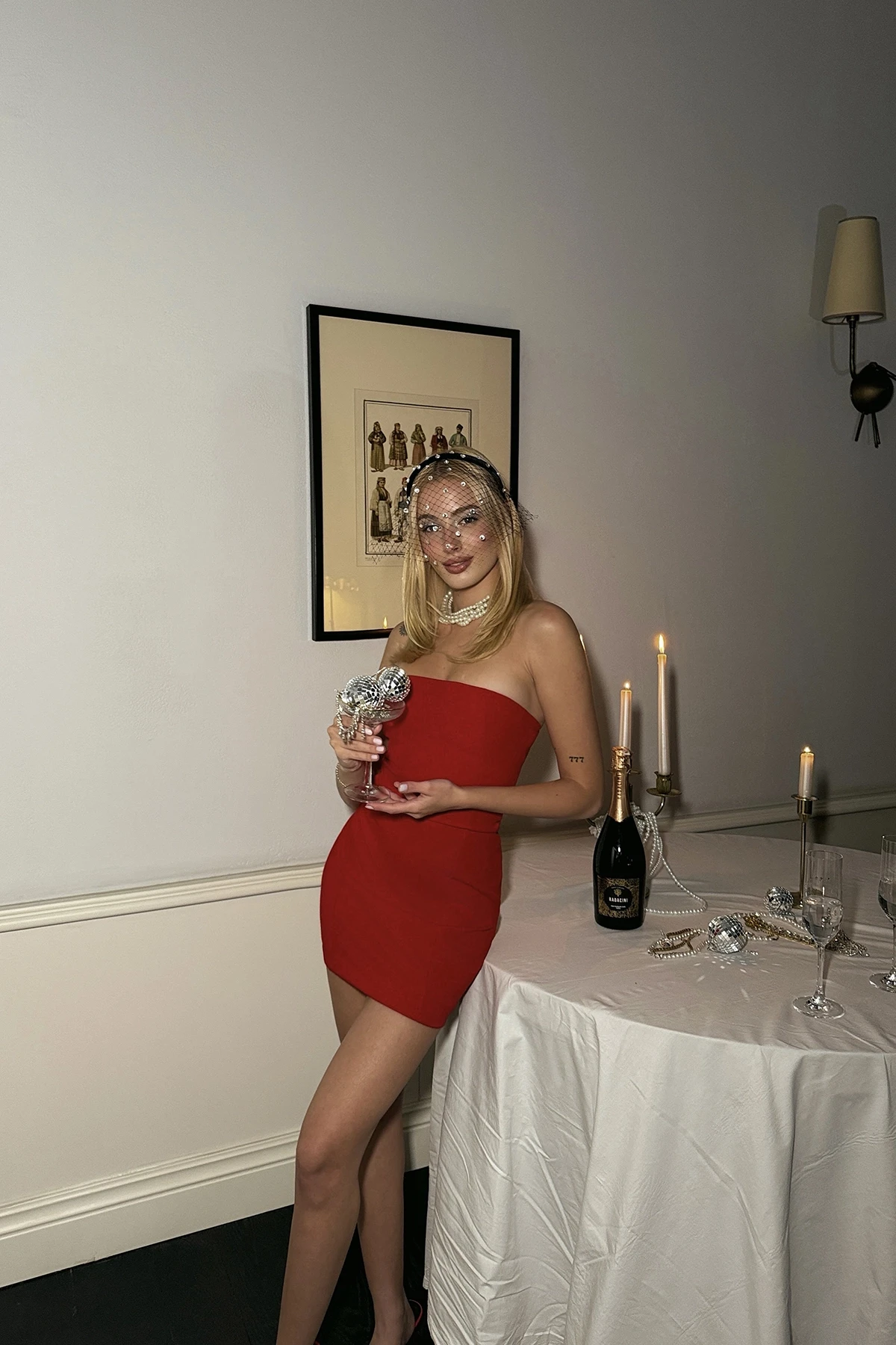 Picture of Red Strapless Mini Dress