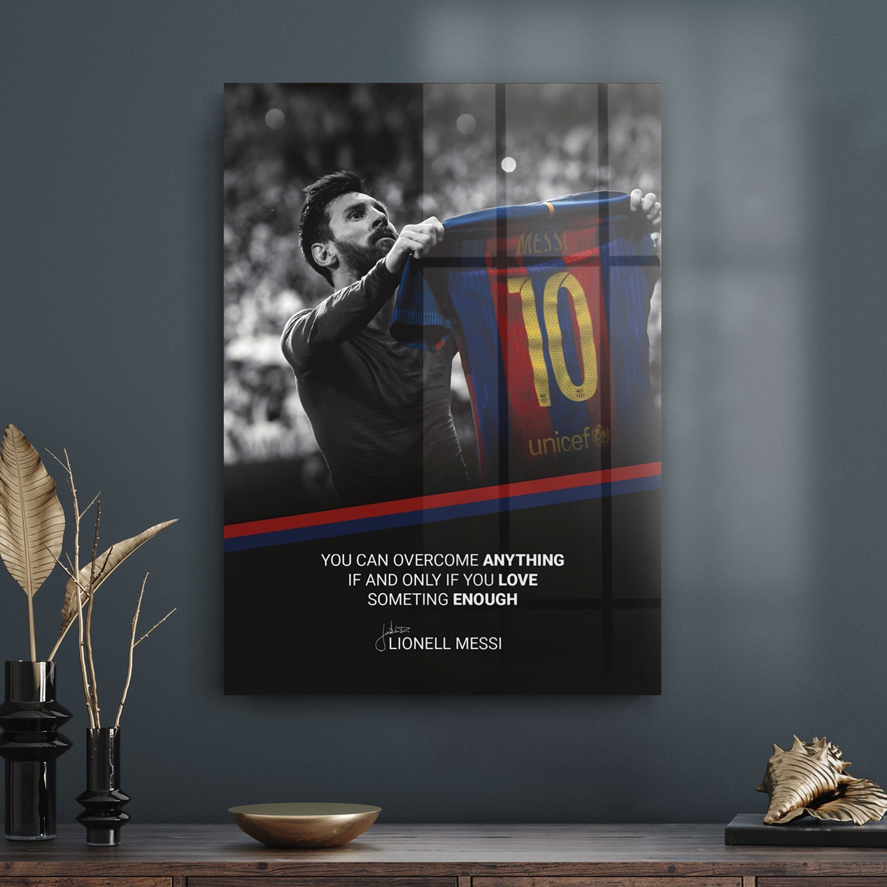 Picture of Decovetro Cam Tablo Lionel Messi Motivational 30x40 cm
