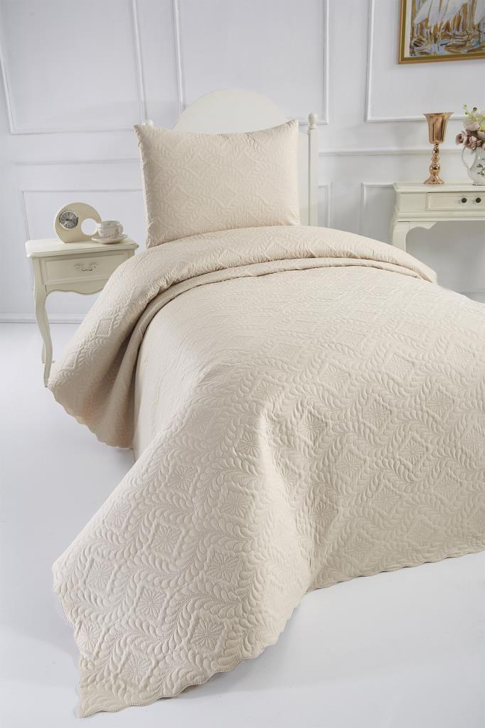 Picture of Ultrasonik Kapitoneli Elite Tek Kişilik Yatak Örtüsü Bej