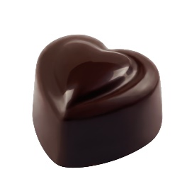 Picture of DARK HEART - HAZELNUT GIANDUJA FILLED DARK CHOCOLATE 2,4Kg